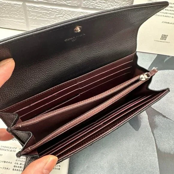 Chanel CC Classic Caviar Flap Wallet Chain Shoulder Crossbody Black - Picture 9 of 10